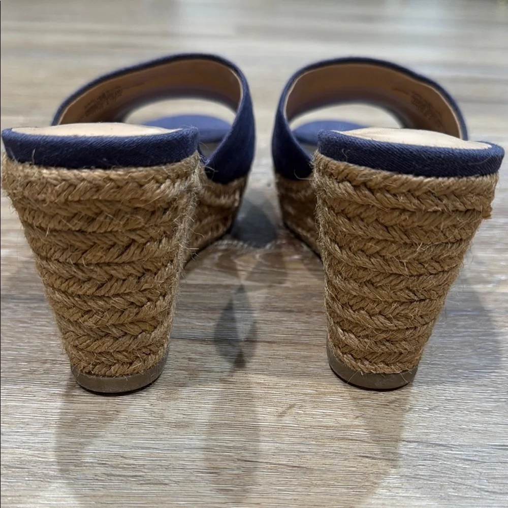 Lauren Ralph Lauren Size 7 B Navy Wedge Espadrilles KARLIA-ES-CSL - Picture 6 of 16